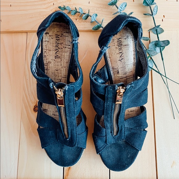 Merona // Macie Dark Denim Espadrille Wedges - Picture 3 of 9